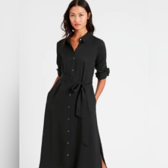 Banana Republic Dresses & Skirts - ✨HOST PICK✨ Banana Republic Tencel Black Shirt Dress